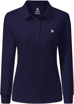 AIRIKE Golf Polo Shirts for Women Long Sleeve Colourful Quick-Dry Workwear & Activewear-Womens Athletic Apparel