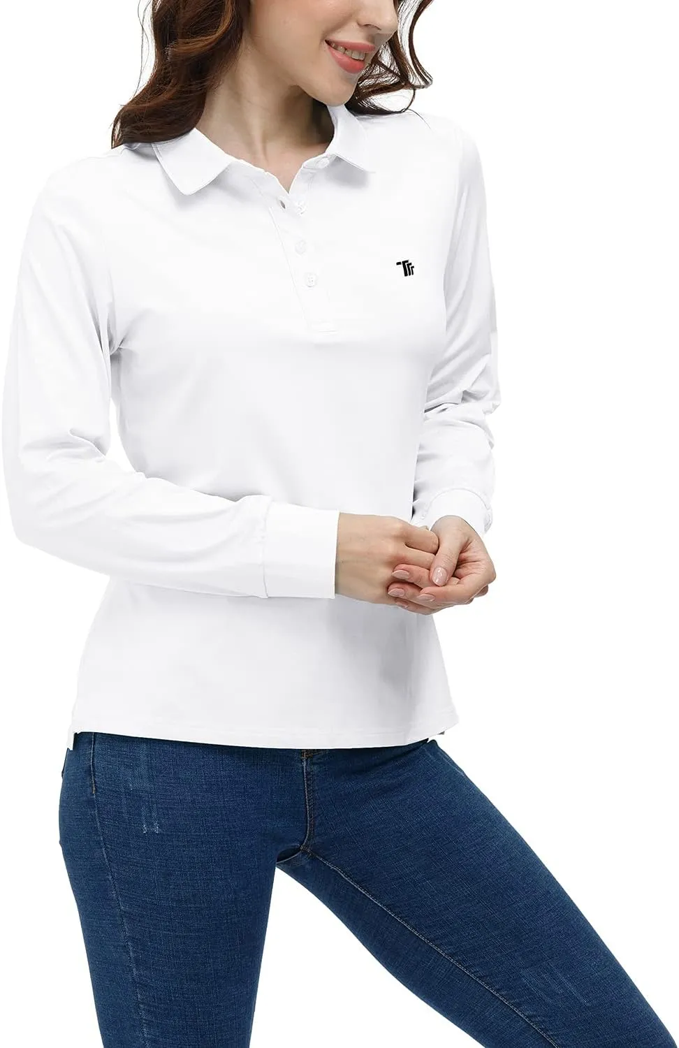 AIRIKE Golf Polo Shirts for Women Long Sleeve Colourful Quick-Dry Workwear & Activewear-Womens Athletic Apparel
