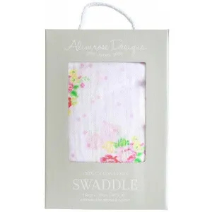 Alimrose Muslin Swaddle - Rose Floral Spots