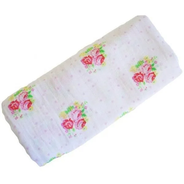Alimrose Muslin Swaddle - Rose Floral Spots