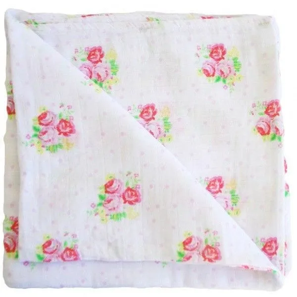 Alimrose Muslin Swaddle - Rose Floral Spots
