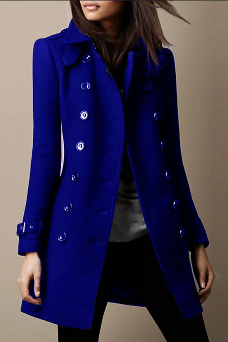 Casual Solid Buttons Mandarin Collar Outerwear