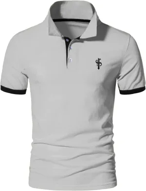 CEHT Mens Polo Shirts Short Sleeve Cotton Golf Polo Shirts for Men Slim Fit Casual Tops