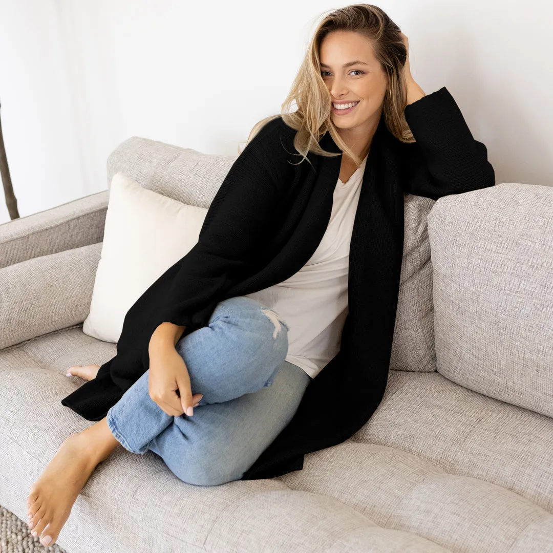 Chloe Chunky Cardigan Sweater | Black