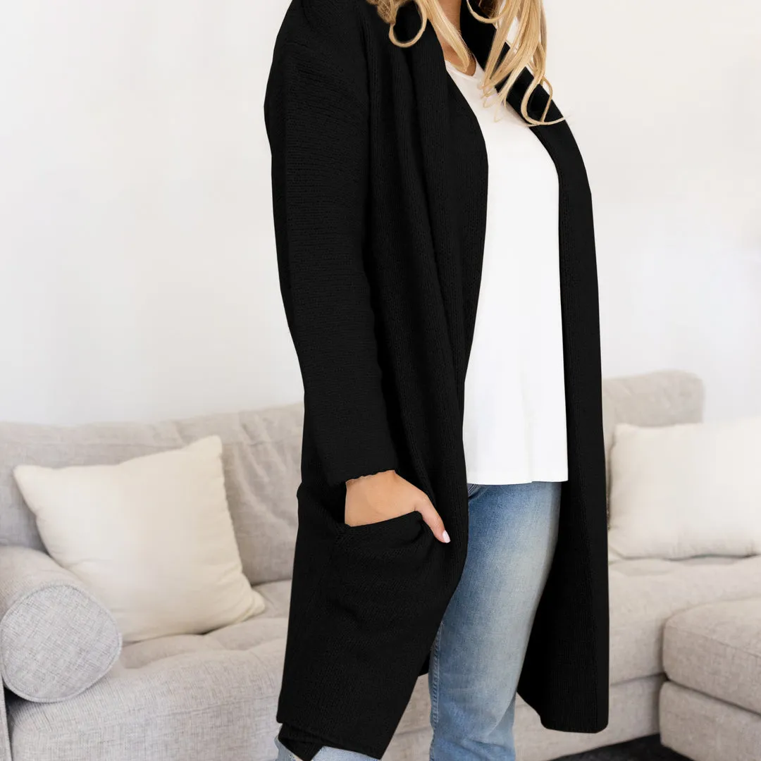 Chloe Chunky Cardigan Sweater | Black