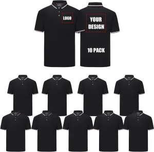 Custom Polo Shirts for Men and Women Customized T-Shirt Design Your Own with Logo Text Photo Short Sleeves