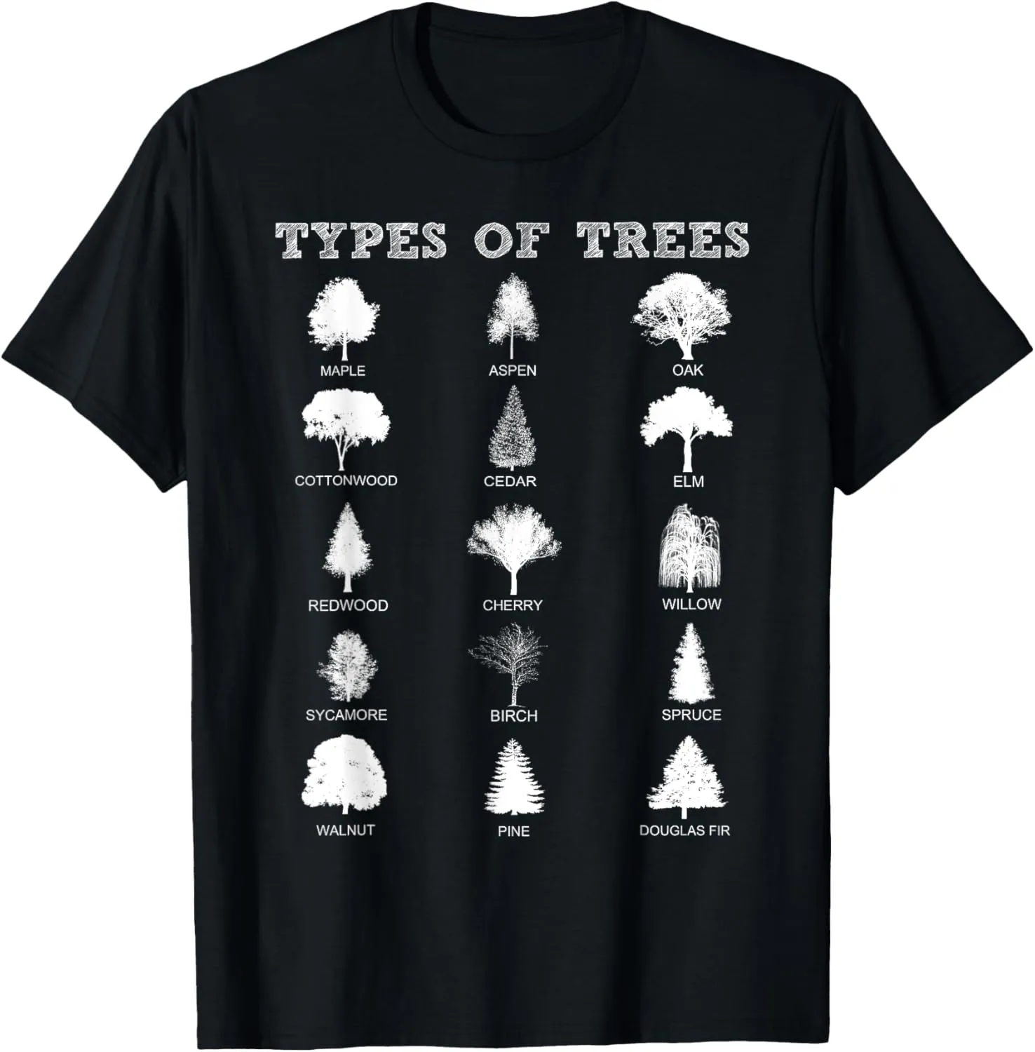 Environment Types Of Trees Earth Day Nature Outdoor Lover T-Shirt