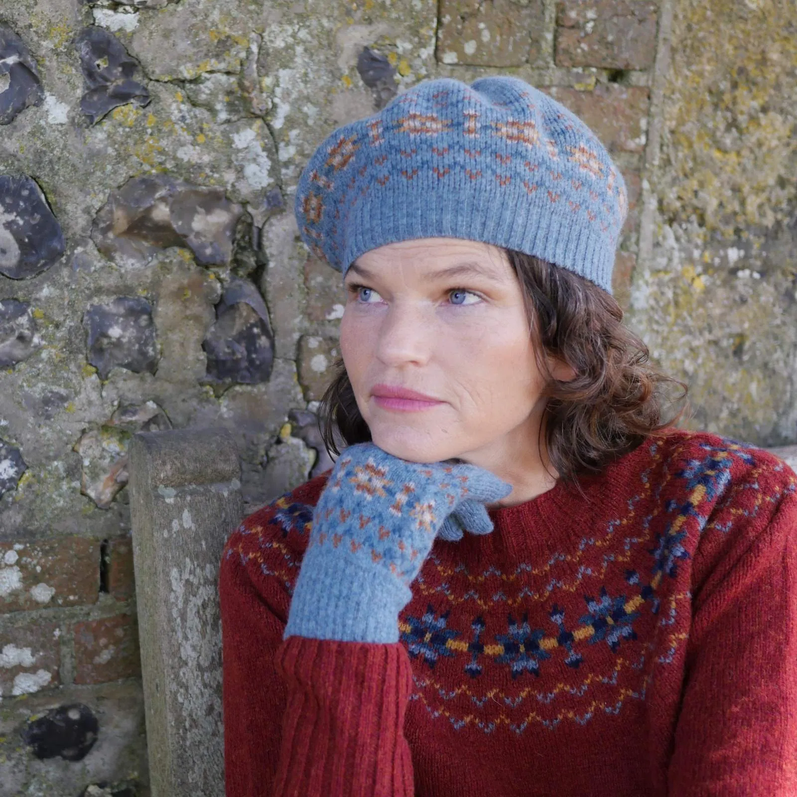 Fair Isle Beret - Teal