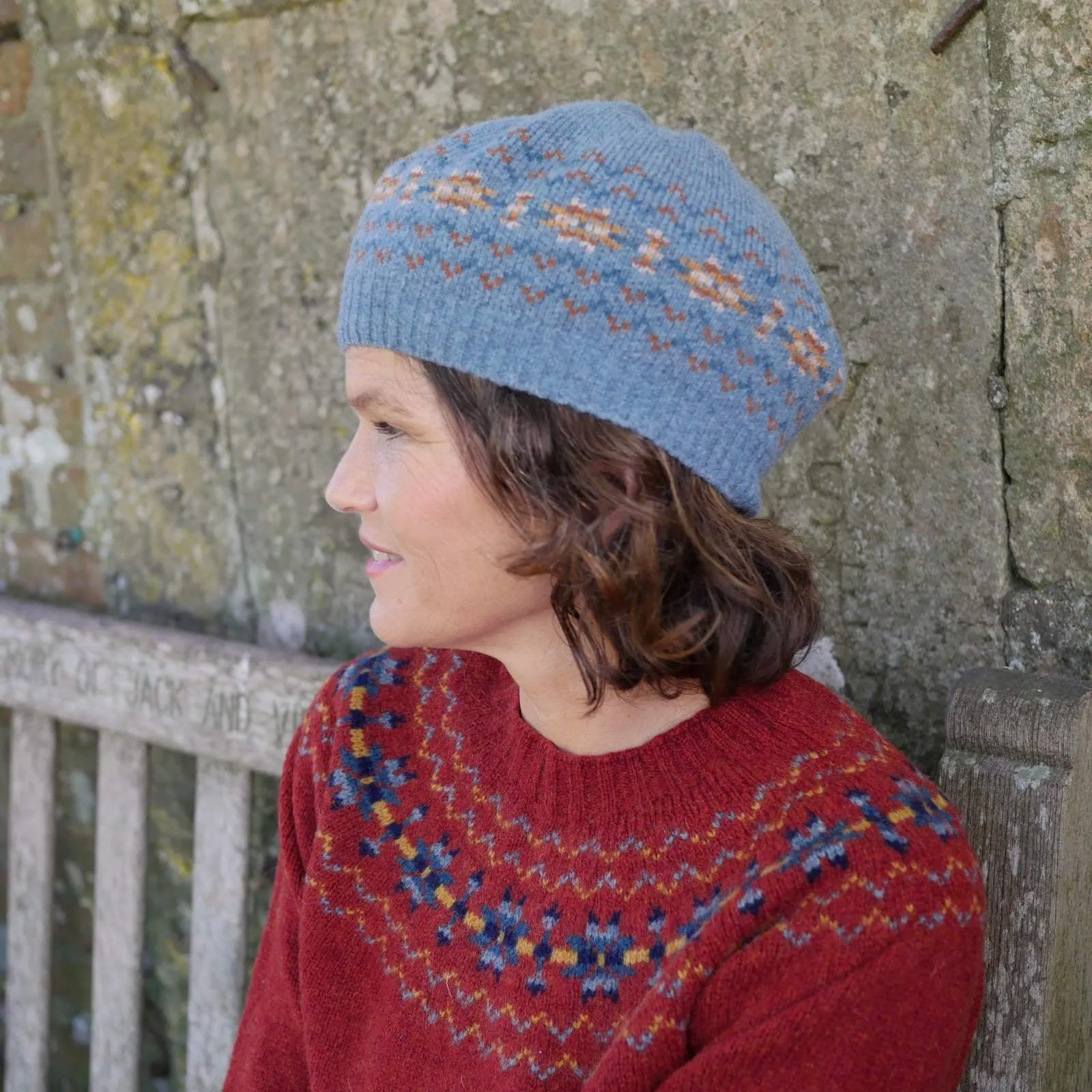Fair Isle Beret - Teal