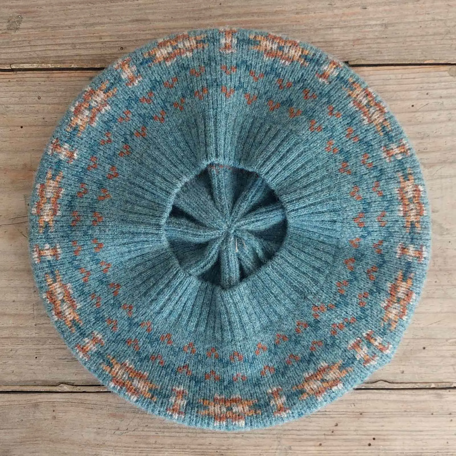 Fair Isle Beret - Teal