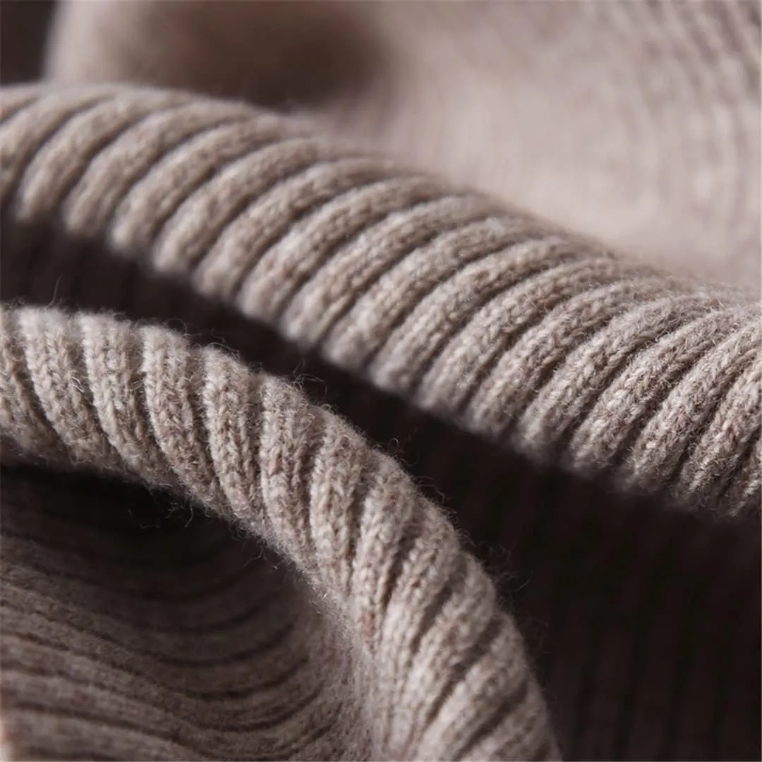 Fulbant Autumn/Winter Wide Legging Pants Women Loose Trousers 100% Wool Knitwear
