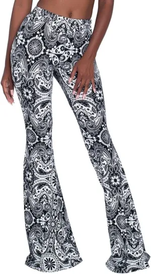 Herose Tall Ladies Soft Flared Leggings Pants Floor Length S-2XL