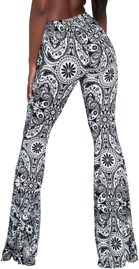 Herose Tall Ladies Soft Flared Leggings Pants Floor Length S-2XL