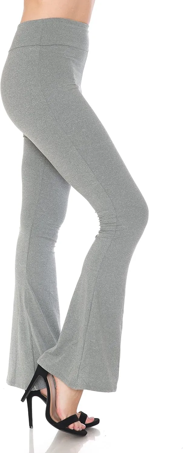 Leggings Depot Women's High Waist Flared Casual, Work, Lounge Palazzo Pants-Wide Leg