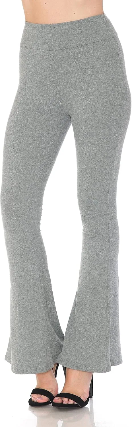 Leggings Depot Women's High Waist Flared Casual, Work, Lounge Palazzo Pants-Wide Leg