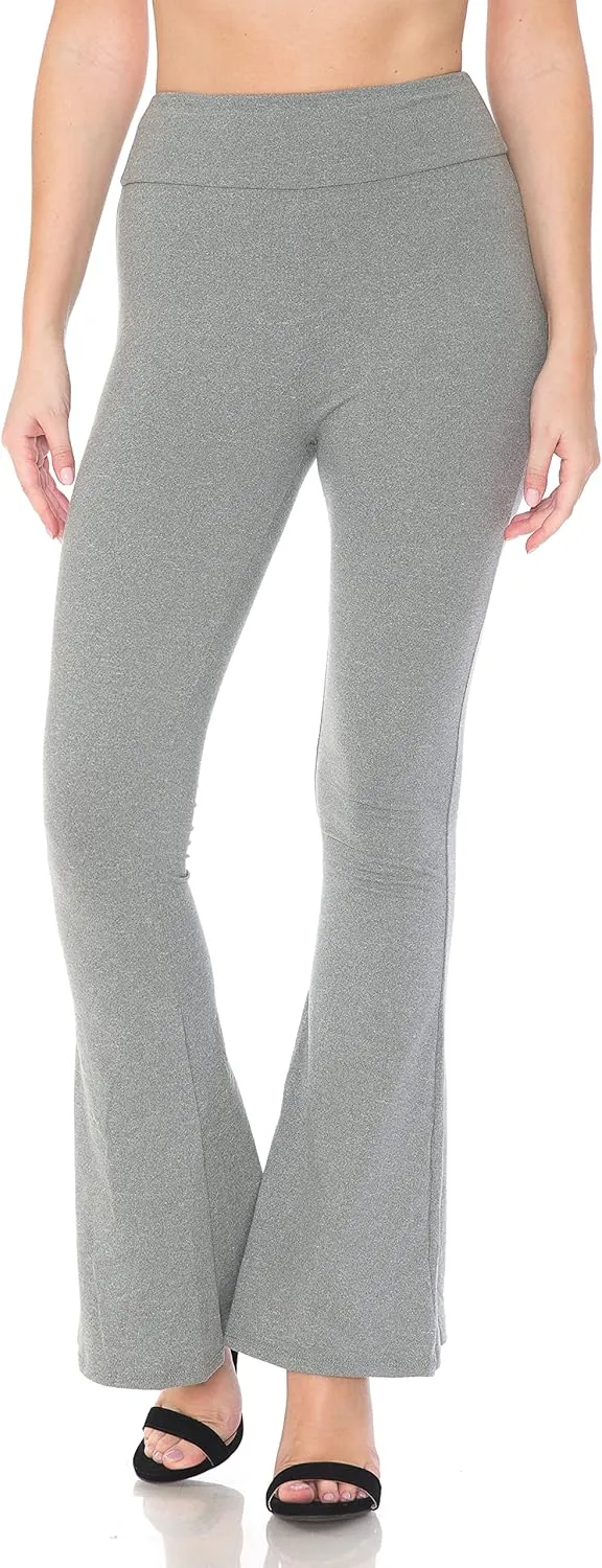 Leggings Depot Women's High Waist Flared Casual, Work, Lounge Palazzo Pants-Wide Leg