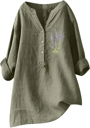 Linen Button Down Shirt Women with Gradient Letter Printed Pockets and Hooded Casual Collared Blouses Loose Fit