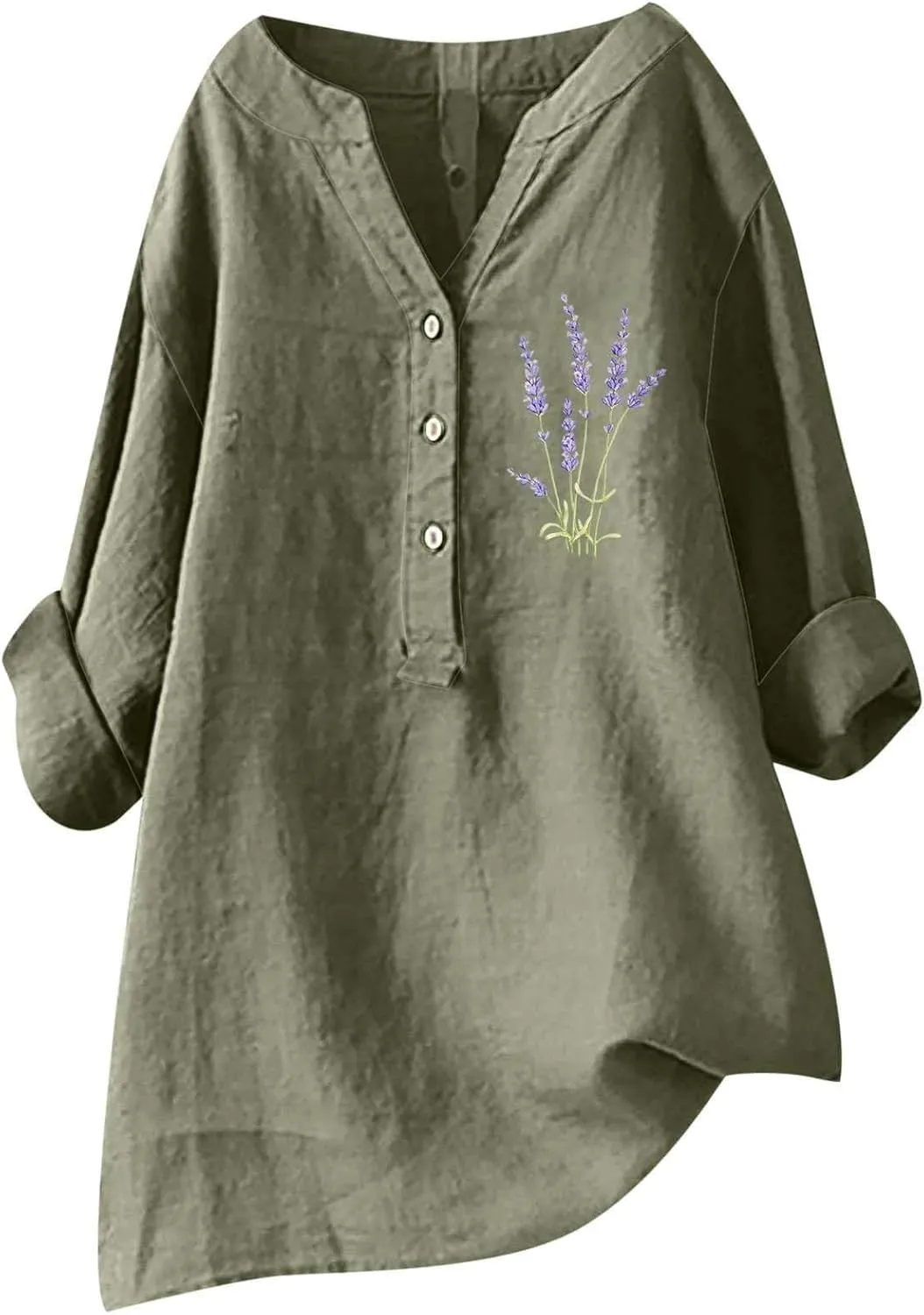 Linen Button Down Shirt Women with Gradient Letter Printed Pockets and Hooded Casual Collared Blouses Loose Fit