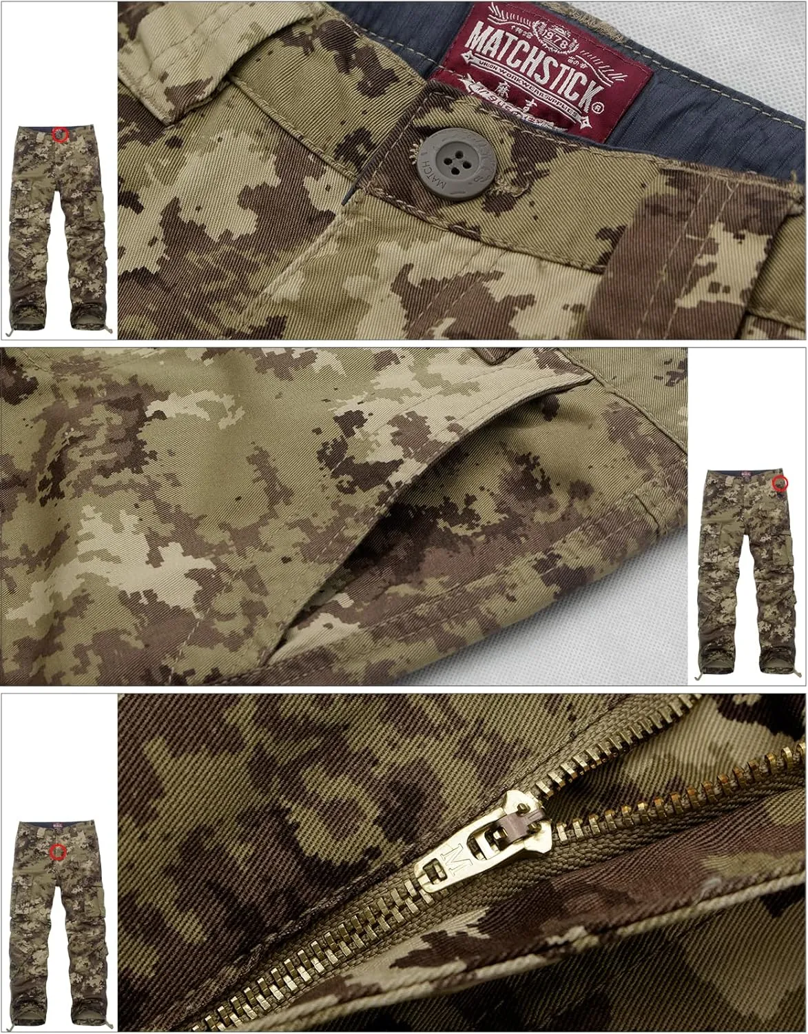 Match Men's Wild Camouflage Cargo Pants