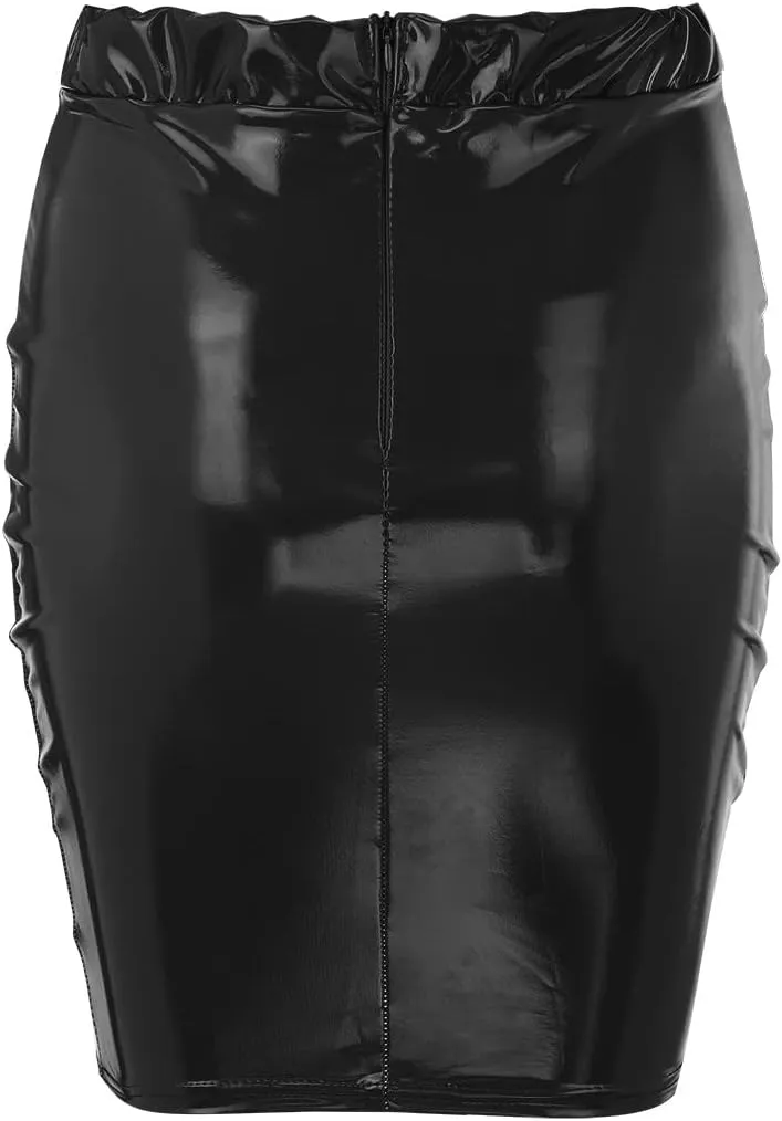 plus Size Skirts for Women 2x Solid Long High Leather A Color Womens Faux Skirt Line Skirts Waist Skirt