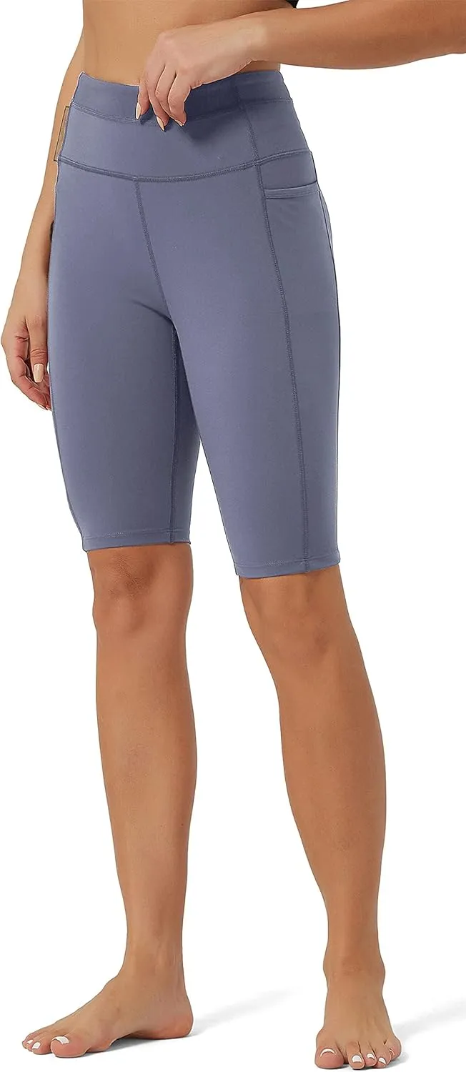 Rataves Womens Shorts 10" Workout Yoga Shorts with Pockets High Waisted Athletic Shorts Running Biker Shorts??007??