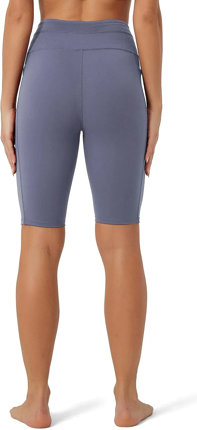 Rataves Womens Shorts 10" Workout Yoga Shorts with Pockets High Waisted Athletic Shorts Running Biker Shorts??007??