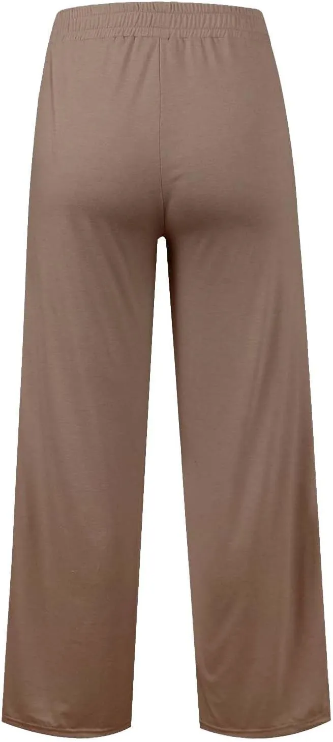 SHAOBGE Oversized Wide Leg Sweatpants Women Elastic Drawstring Straight Leg Sweatpants Low Waisted Baggy Lounge Pants Pocket