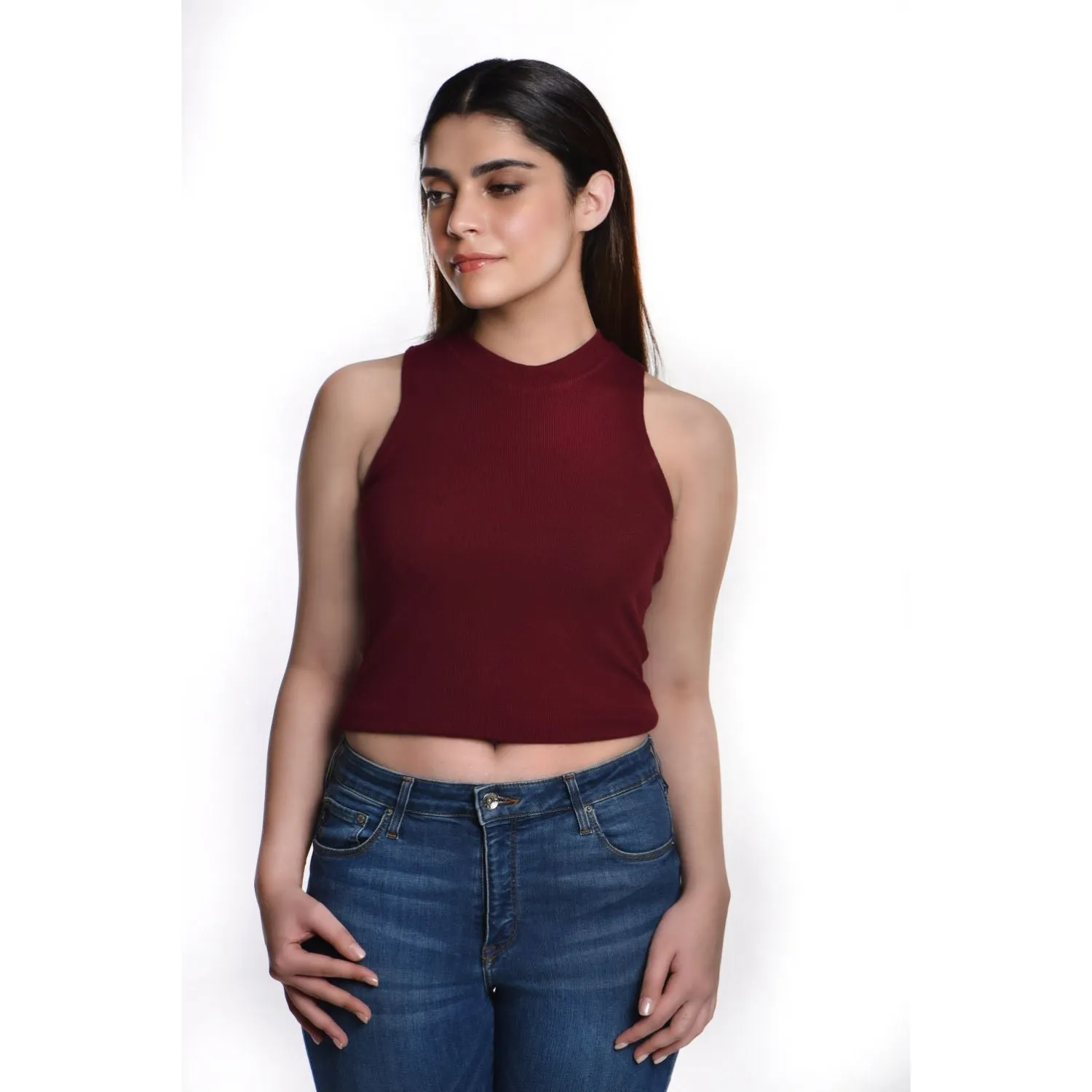 Sleeveless Hosiery Blouses - Plus Size