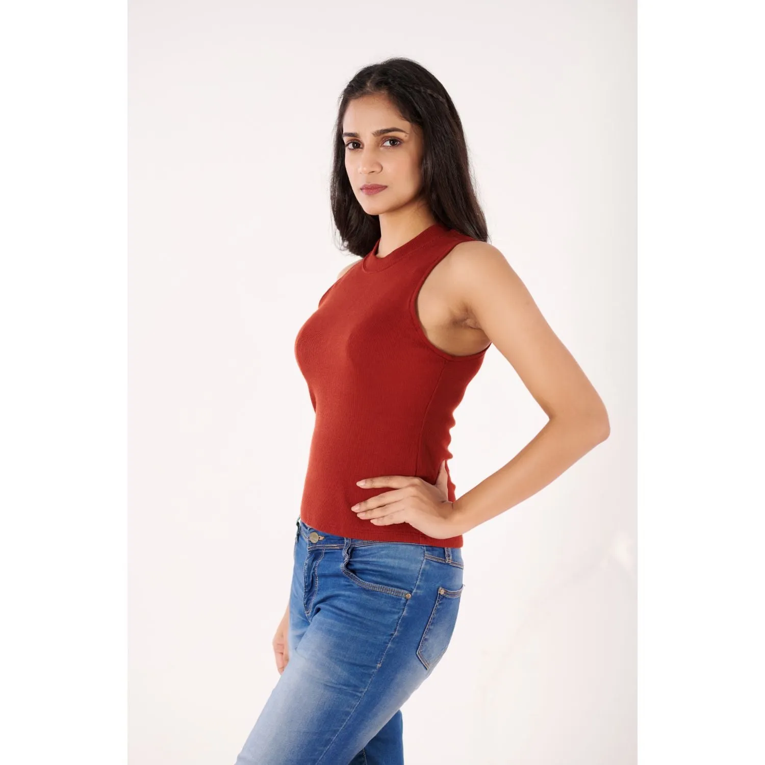Sleeveless Hosiery Blouses - Plus Size