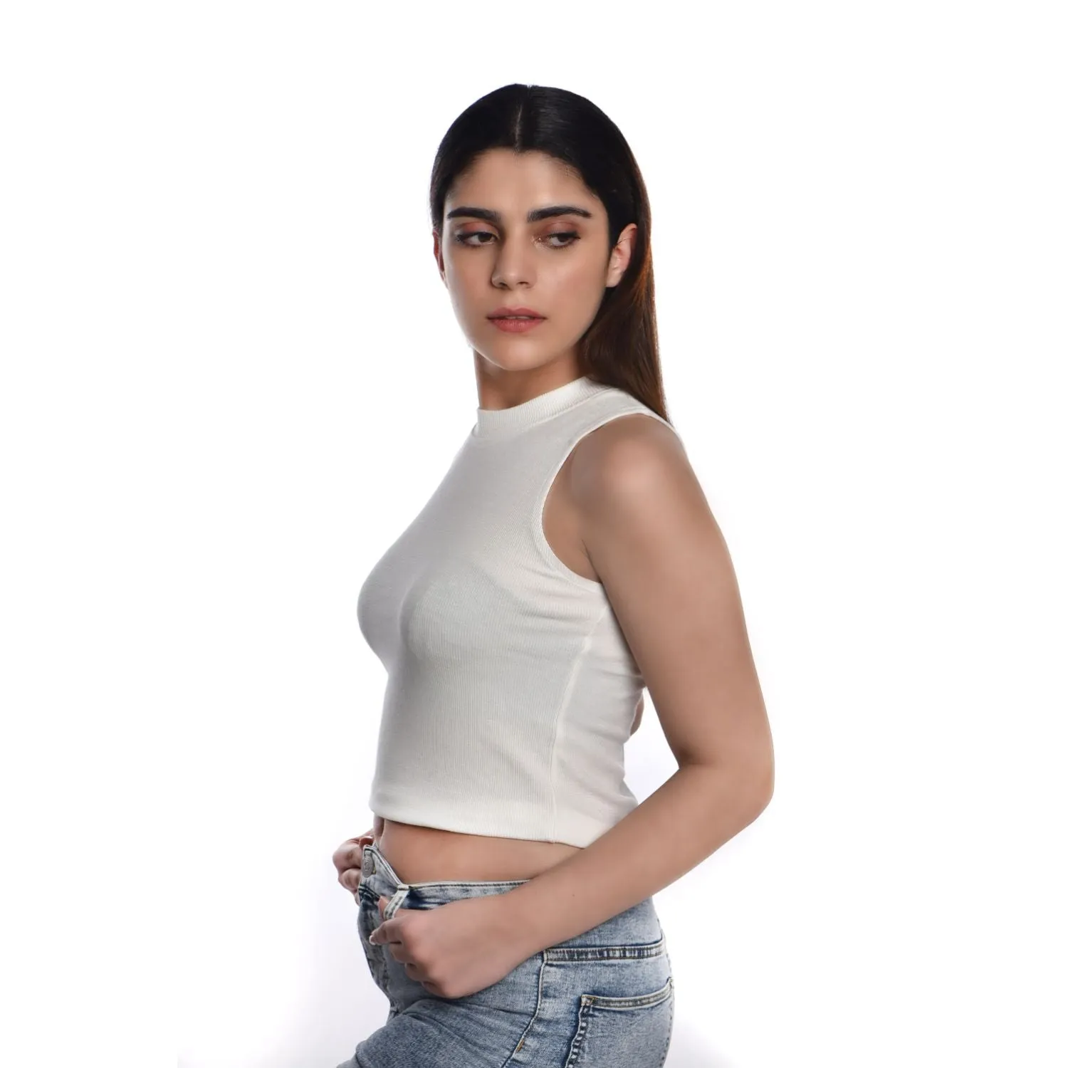 Sleeveless Hosiery Blouses - Plus Size