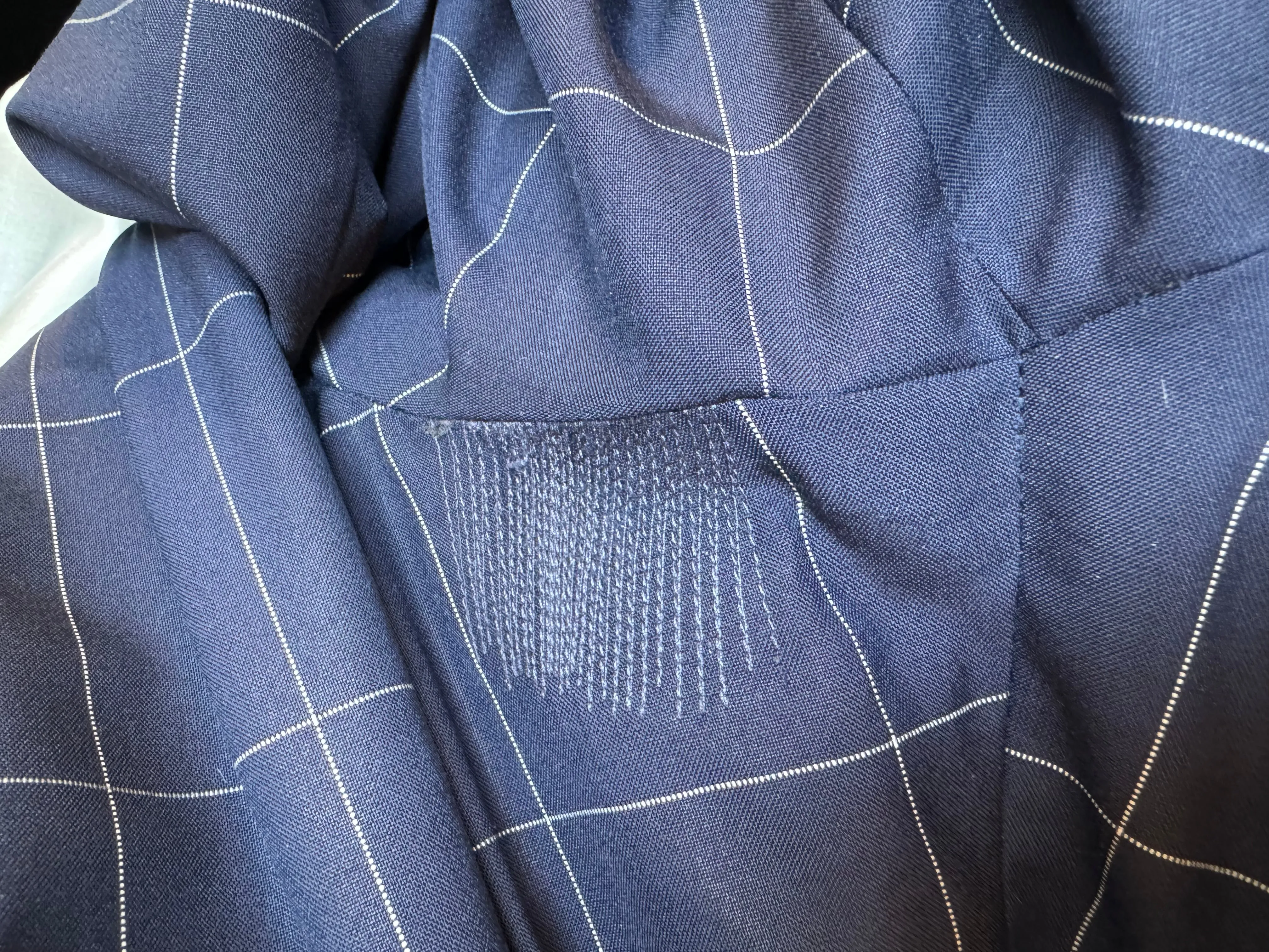 Suitsupply - Navy Windowpane Super 120's Wool Suit 50