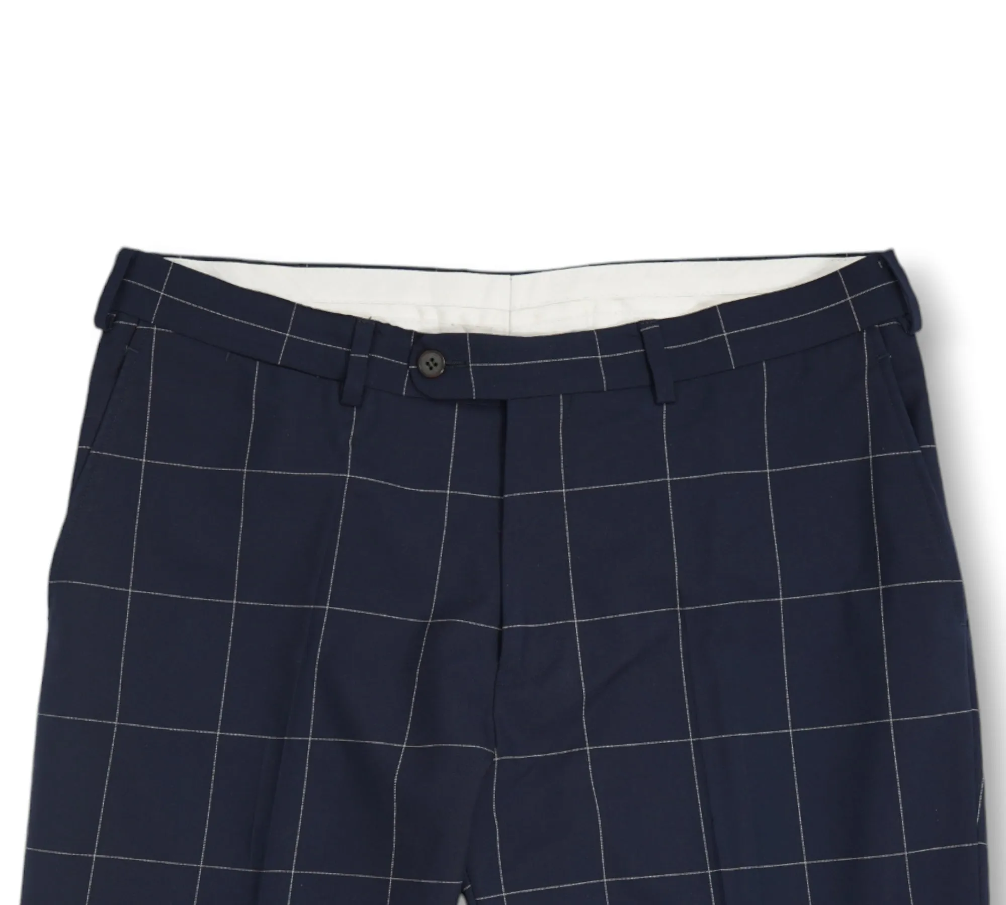 Suitsupply - Navy Windowpane Super 120's Wool Suit 50