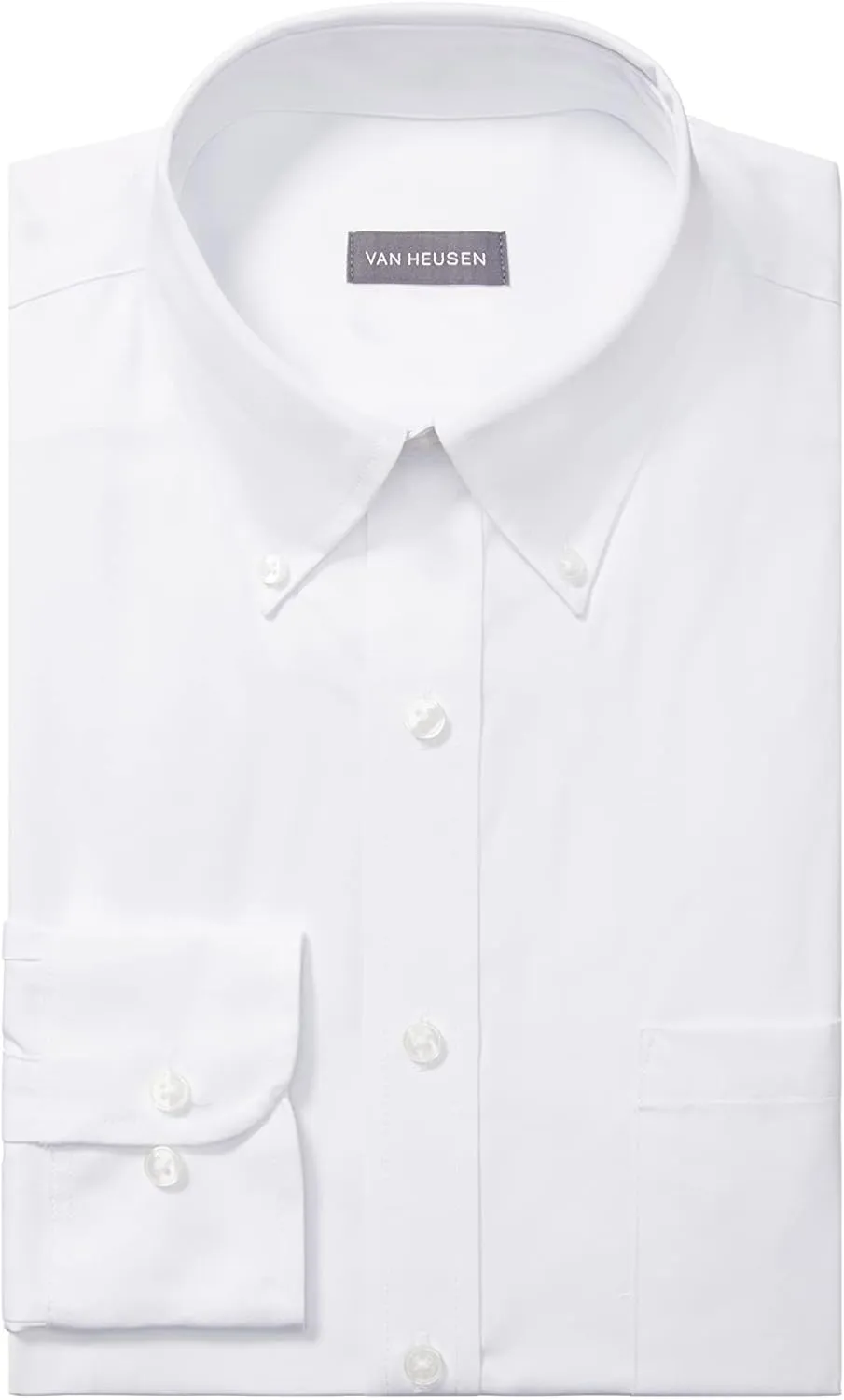 Van Heusen Men's Pinpoint Regular Fit Solid Button Down Collar Dress Shirt - Amazon Exclusive