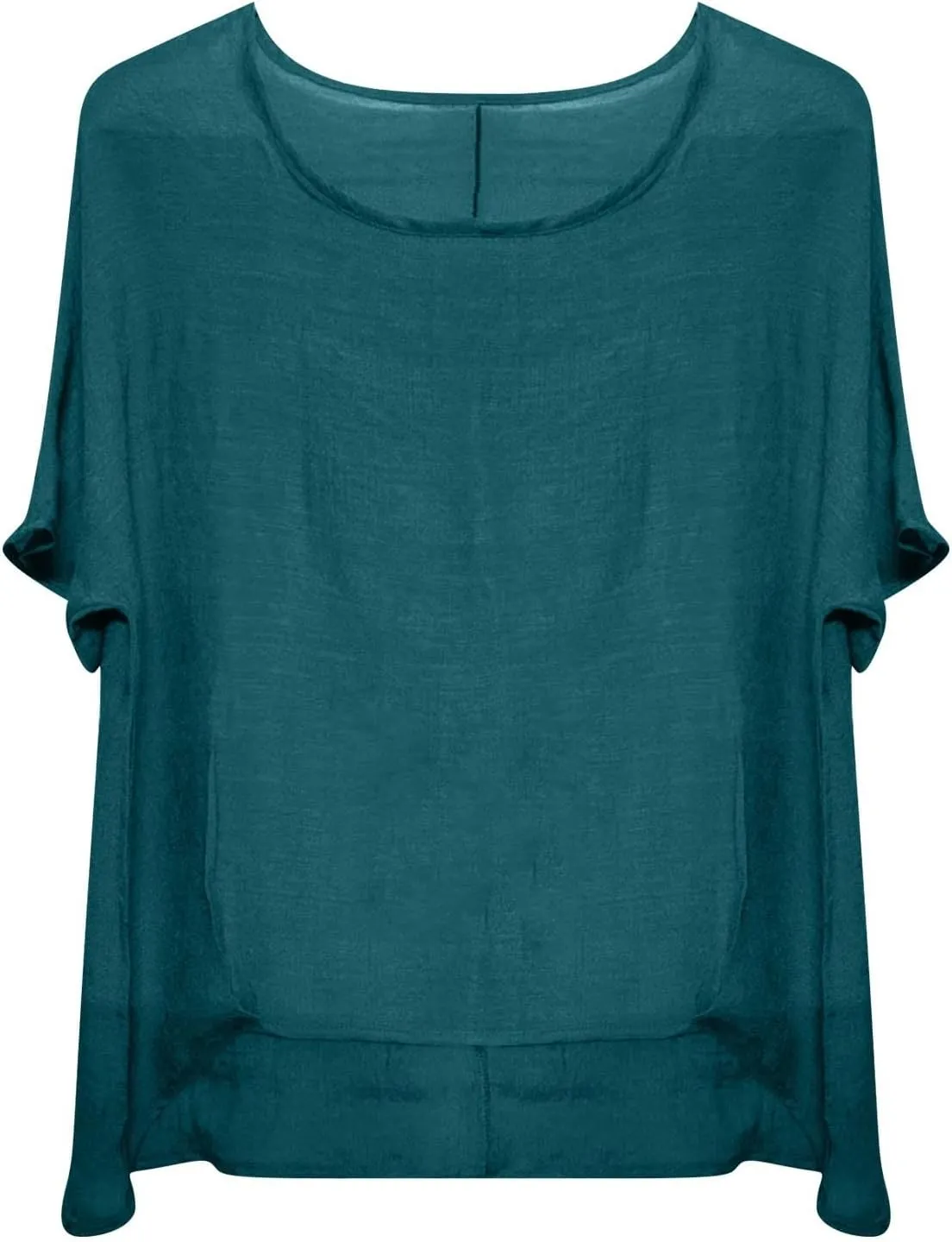 Women's Linen Oversized Blouses Short Sleeve Top T Shirt Button 3/4 Sleeve V Neck Linen Blouse Top