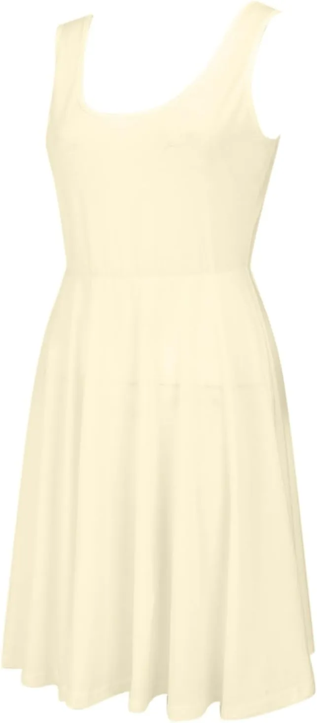 Women's Summer Dresses Scoop Neck Sleeveless A-Line Ribbed Knit Above Knee Tank Dress
