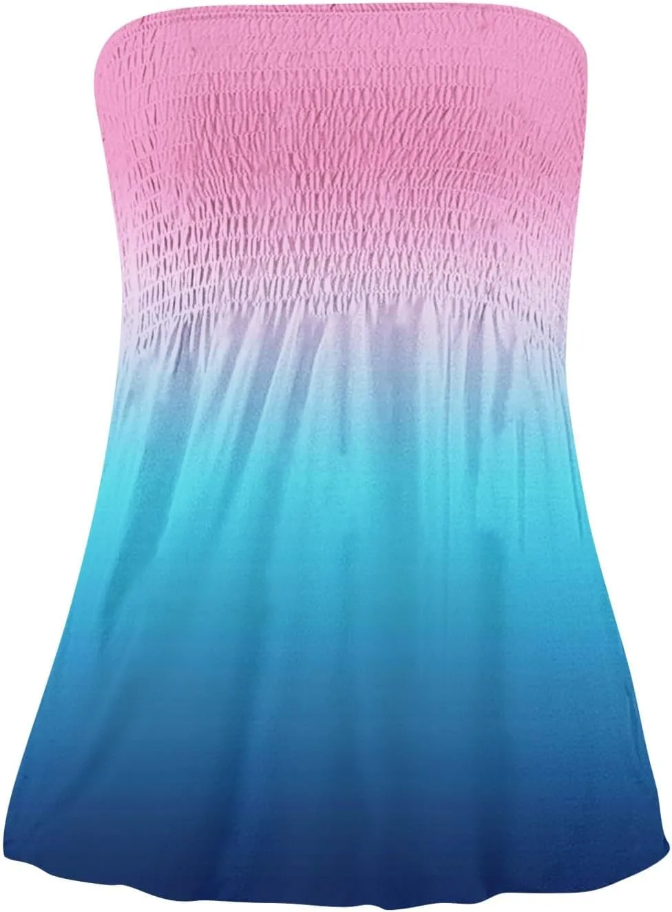 Womens Tube Tops Strapless Striped Tanks Backless Sexy Casual Bandeau Sleeveless Shirts Off Shoulder Floral Blouses